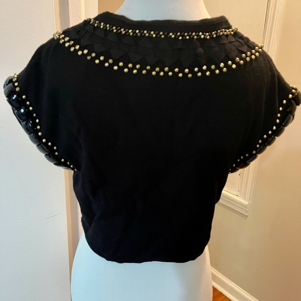 Milly Of New York Beaded Bolero Style Sweater in Black - Picture 9 of 12